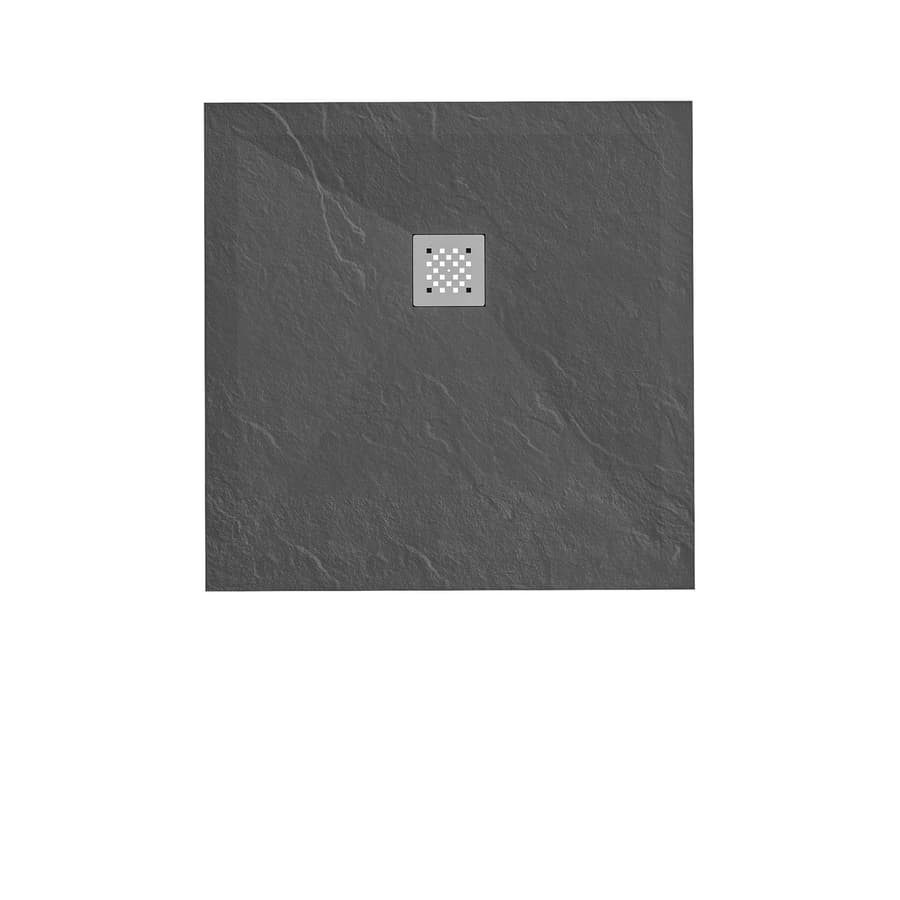 Duschplatte mit Mittelauslauf Verosan+ 90 x 90 cm grau